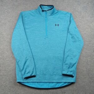 Under Armour Pullover Mens Medium Blue 1/4 Zip Long Sleeve Athletic Top 1357145